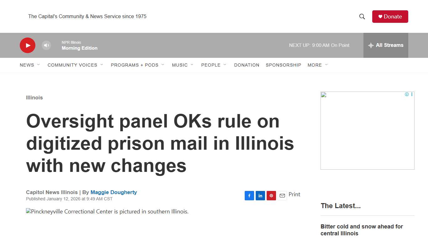 Oversight panel OKs rule on digitized prison mail in Illinois with new changes NPR Illinois